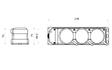 Колодка каучуковая 3Р+РЭ с защитными крышками трехместная (3×25А) IP44