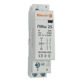 Контактор модульный, ПМм, 2 полюса, 25А, NO+NC