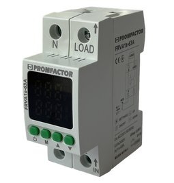 Однофазное реле контроля напряжения и тока FRVA1S-63A с термозащитой PROMFACTOR (FRVA1S-63A)