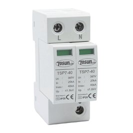 Обмежувач імпульсної перенапруги TSP7-40, 2 полюса 20-40kA, тип С, AC275V, модульний (6931934225242)