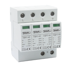 Обмежувач імпульсної перенапруги TSP7-40, 4 полюса 20-40kA, тип С, AC275V, модульний (6931934230284)