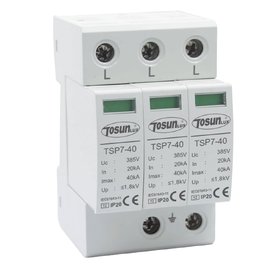 Обмежувач імпульсної перенапруги TSP7-40, 3 полюса 20-40kA, тип С, AC275V, модульний (6931934230277)