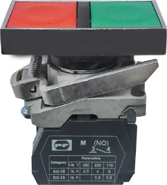 Вимикач кнопковий металевий FP4-BW8325230 1NO 1NC (зел-красн)