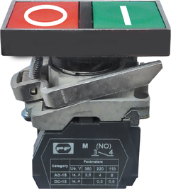 Вимикач кнопковий металевий FP4-BL8325 1NO 1NC (зел-красн)