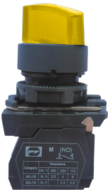 Вимикач кнопковий пластиковий FP5-AK2565230 1NO жовтий