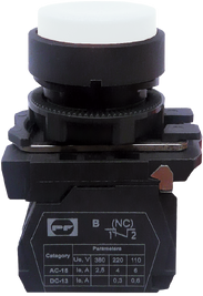 Вимикач кнопковий пластиковий FP5-AL11 1NO (білий)
