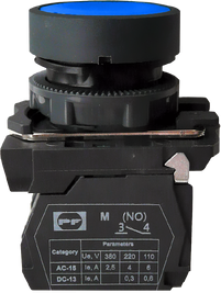 Вимикач кнопковий пластиковий FP5-AA61 1NO (блакитний)