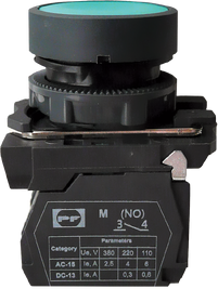 Вимикач кнопковий пластиковий FP5-AA31 1NO (зелений)