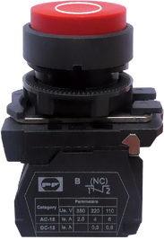 Вимикач кнопковий пластиковий FP5-AL4322 1NC червоний
