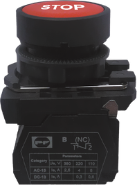 Вимикач кнопковий пластиковий FP5-AA4342 1NC червоний