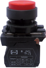 Вимикач кнопковий пластиковий FP5-AL42 1NC червоний