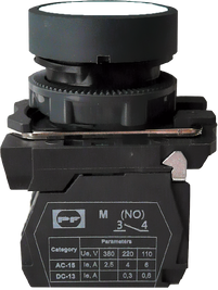 Вимикач кнопковий пластиковий FP5-AA11 1NO (білий)
