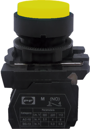 Вимикач кнопковий пластиковий FP5-AL51 1NO жовтий
