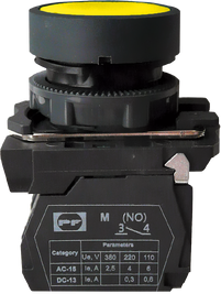 Вимикач кнопковий пластиковий FP5-AA51 1NO жовтий